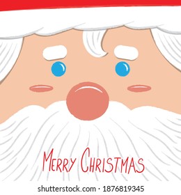Santa Claus Christmas face for holidays card