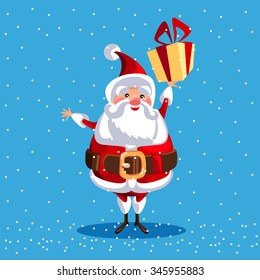 Santa Claus for christmas. Funny cartoon character. Vector illustration