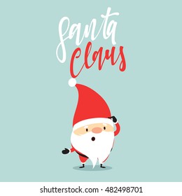 Santa Claus of Christmas. Funny cartoon character with different emotions. Santa Claus ready new year. vector illustration