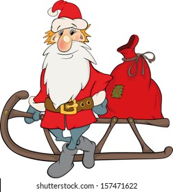 Santa Claus and Christmas gifts cartoon