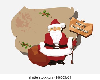 Santa Claus with a Christmas greeting