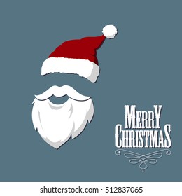 Santa Claus Christmas greeting card. Vector illustration.
