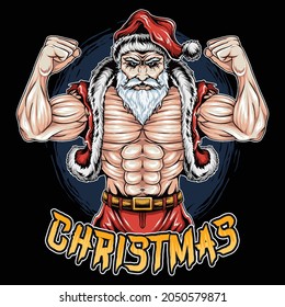 Santa Claus Christmas Gym Muscle Bodybuilding