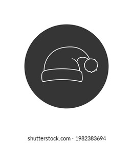 Santa Claus Christmas hat vector line  icon