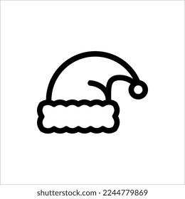 Icono vectorial del sombrero de Navidad de Santa Claus.