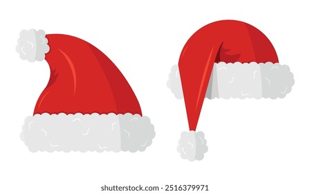 Santa Claus Christmas hats icon. Christmas and New Year clothing item concept.