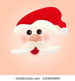 Santa claus. Christmas holiday. Winter cartoon cute card, Merry christmas banner. Vector illustration
