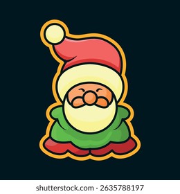 Santa Claus Christmas icon in a fun, festive style. Perfect for holiday cards, websites, apps, and seasonal designs. Cheerful, colorful, and instantly recognizable character.