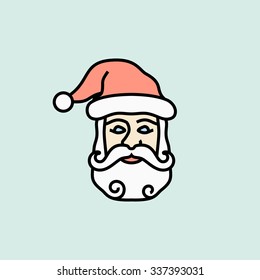 Santa Claus. Christmas icon. Vector icons. Linear style