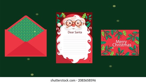 Cartas de Navidad de Santa Claus. Vector de letras