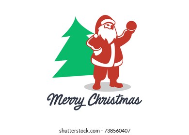 santa claus christmas logo illustration