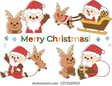 Santa Claus Christmas material illustration set