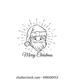 Santa Claus for christmas Merry Christmas. Greeting Card. Xmas Face