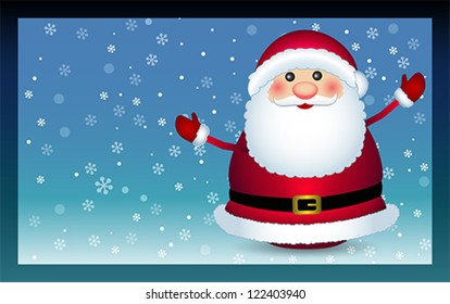 Santa Claus, Christmas and New Year greeting card. Winter holiday background., vector