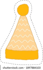 
Santa Claus christmas party hat. Hand drawn vector sticker.