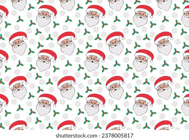 Santa Claus Christmas Pattern for Festive Backgrounds and Fabrics