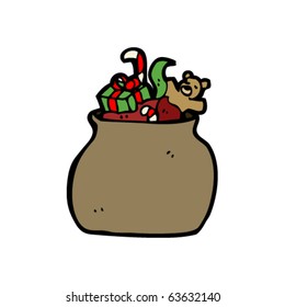 santa claus' christmas sack cartoon