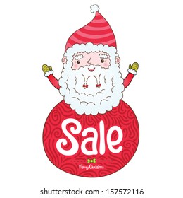 Santa Claus and Christmas sale badge
