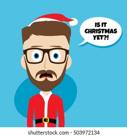 santa claus christmas skinny dad theme vector illustration