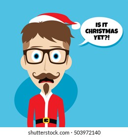 santa claus christmas skinny dad theme vector illustration