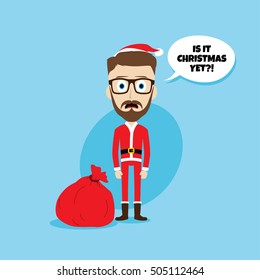 santa claus christmas skinny theme vector illustration
