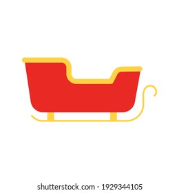 Santa Claus christmas sleigh winter vector illustration cartoon holiday icon. Cartoon sleigh xmas design isolated on white icon. Magic winter sign fantasy illustration sled