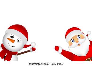 Santa Claus and Christmas snowman