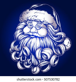 Santa Claus, Christmas symbol  hand drawn vector llustration sketch