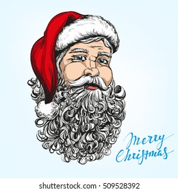 Santa Claus, Christmas symbol hand drawn vector llustration sketch