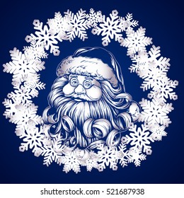 Santa Claus, Christmas symbol hand drawn vector llustration sketch