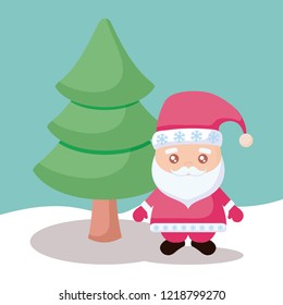 santa claus with christmas tree