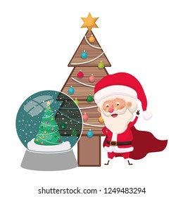 santa claus with christmas tree