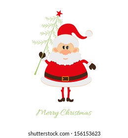 Santa Claus with Christmas tree