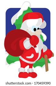 Santa Claus at the Christmas tree