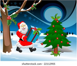 Santa Claus Christmas Tree Stock Vector (Royalty Free) 22112905 ...