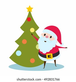 Santa Claus and Christmas Tree