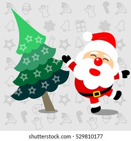Santa Claus with Christmas tree