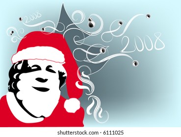 santa claus, christmas tree