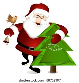 Santa Claus with Christmas tree