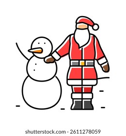 santa claus christmas tree color icon vector. santa claus christmas tree sign. isolated symbol illustration