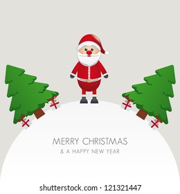santa claus christmas tree and gift world