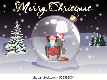 Santa Claus Christmas tree toy, new year card