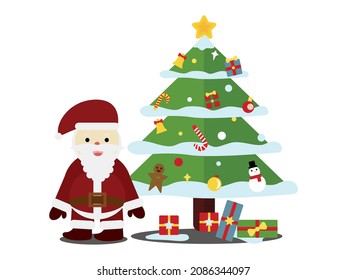 Santa claus and christmas tree vector design for your christmas decoration or christmas print out additional element. You can scale it to bigger size without loss of resolution.