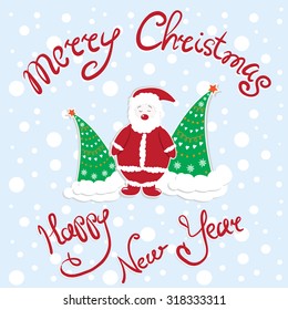 Santa Claus and Christmas trees