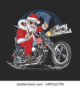 SANTA CLAUS CHRISTMAS USA AMERICA TOUR BIKER MOTORCYCLE, MOTORBIKE, COOPER