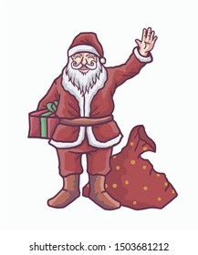 santa claus for christmas. santa vector illustration cartoon style