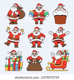 Santa Claus Christmas Vector Set