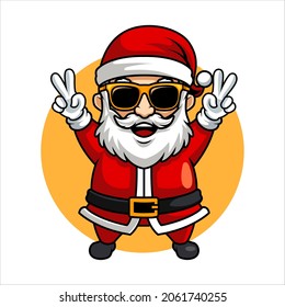 santa claus christmast, funny mascot vector illustration
