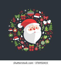 Santa Claus in a circle