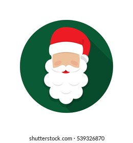 Santa Claus circle icon. Flat style vector illustration
